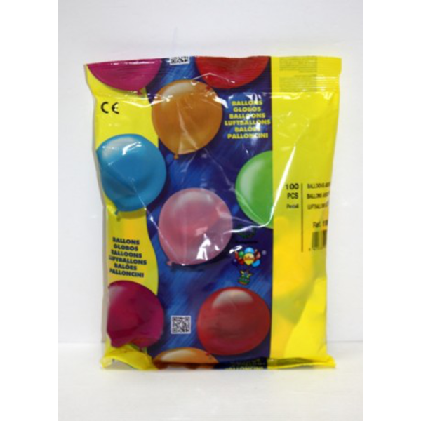 GLOBOS BOLSA 100 COLORES SURT. * 