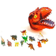 CABEZA DE DINOSAURIO + 12 dinosaurios pequeños 