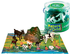  CUBO CON 16 ANIMALES DE GRANJA+DECORADO 