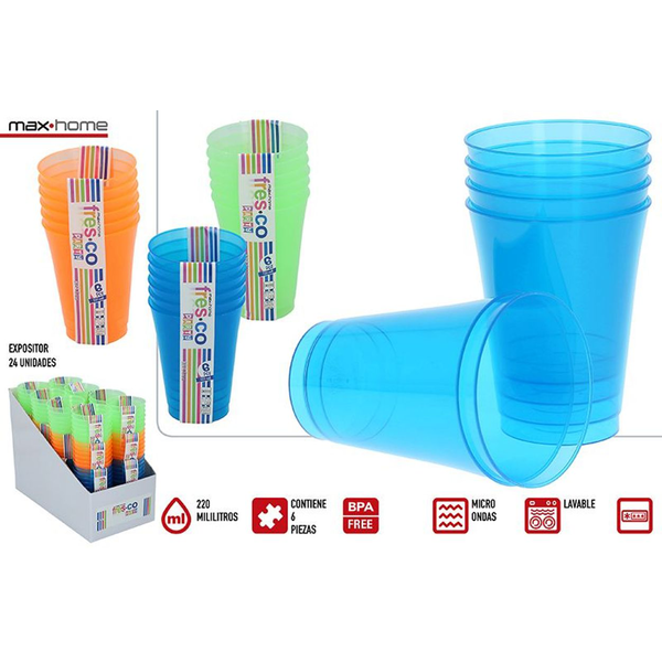 VASOS PACK 6 RAINBOW 