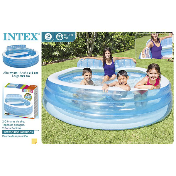 PISCINA FAMILIAR C/SILLON 224X216X76 CM 