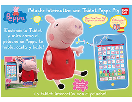 PELUCHE INTERACTIVO CON TABLET PEPPA PIG 