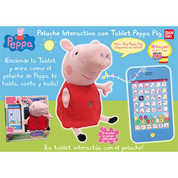 PELUCHE INTERACTIVO CON TABLET PEPPA PIG 