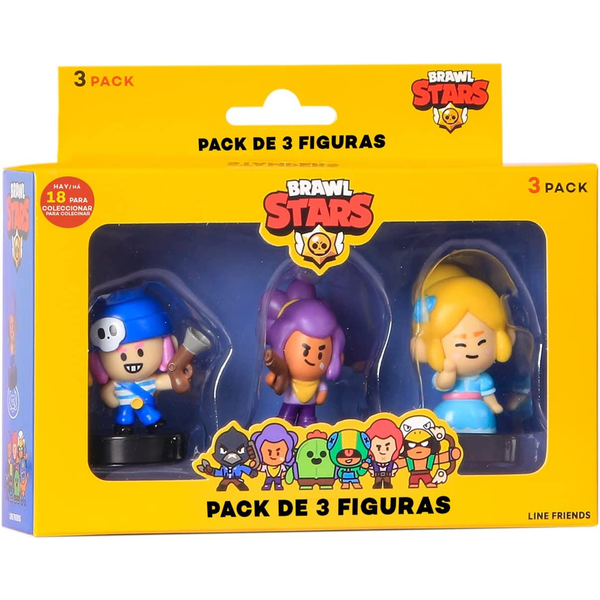 BRAWL STARS PACK 3 FIGURAS EN CAJA - Cortina Toys