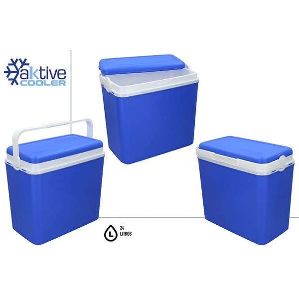 NEVERA RIGIDA PLASTICO 24L. AZUL 