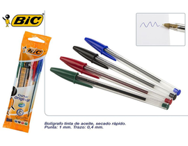 BOLIGRAFO BIC cristal BOLSA 4 surtidos 