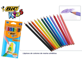 12 LAPICES COLORES TROPICOLORS -BIC- 