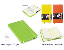 LIBRETA NOTAS NEON GOMA c/bolsillo 