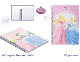 LIBRETA PRINCESAS DISNEY TAPA DURA 