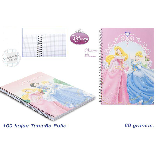 LIBRETA GRANDE PRINCESAS DISNEY                   