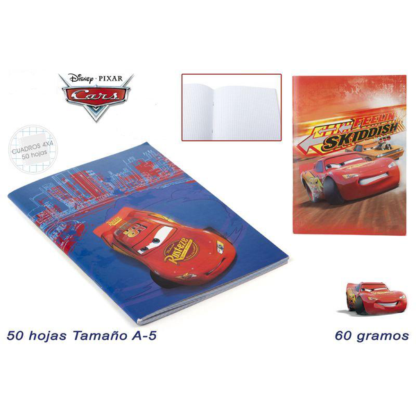 CUADERNO ESCOLAR A5 CARS 