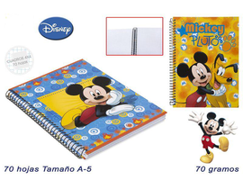 LIBRETA MICKEY tapa forrada 