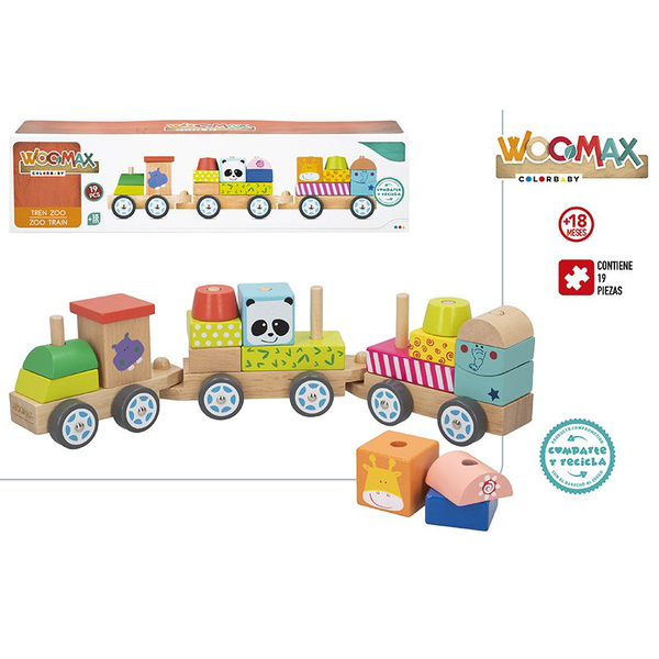 Woomax-Tren Madera Preescolar Zoo +18m 