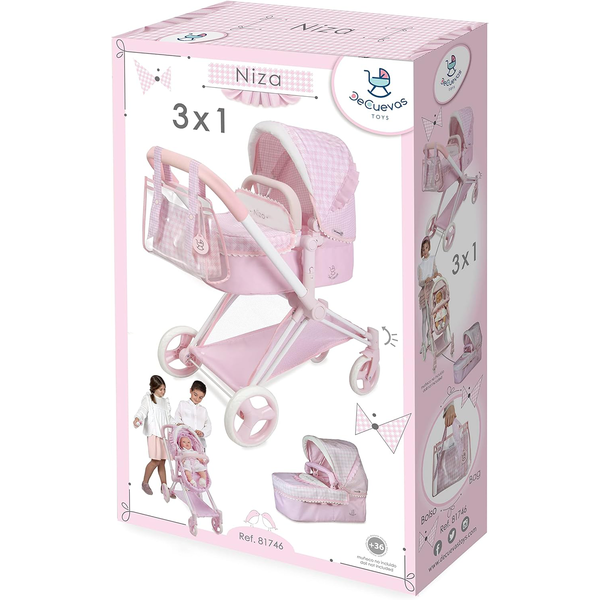 COCHE DE MUÑECAS 3X1 Para muñecas 50 cm. 